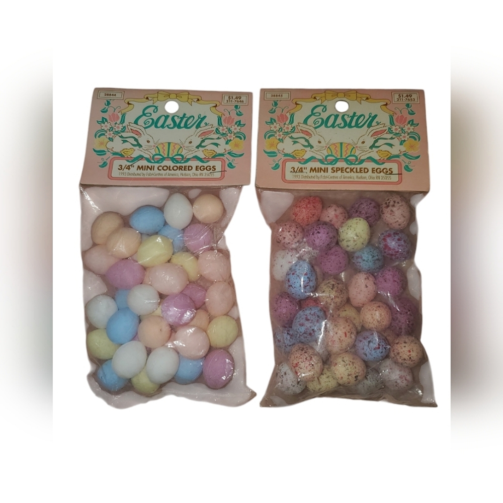 New 1993 plastic Easter eggs in original packaging